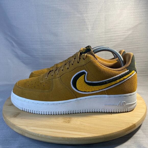 Nike Air Force 1 Mens Yellow Varsity Green Suede Sz 8.5M Sneakers Shoes A0501 - Picture 3 of 6
